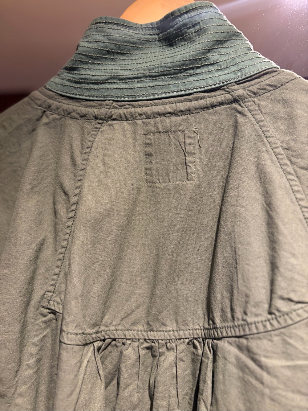✌🏽☮️🤎We The Free Olive Green Outset Utility Jacket Lace Ruffle Hem✌🏽🤎☮️ - Picture 8 of 16